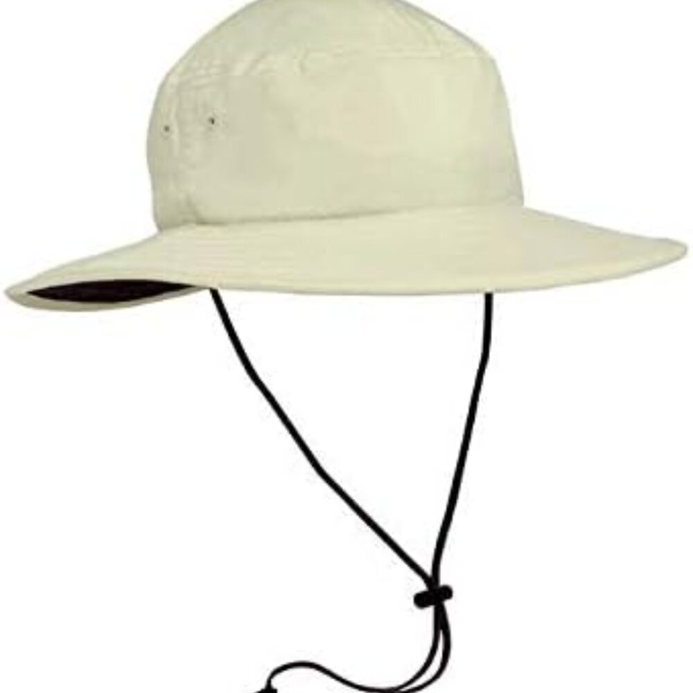 Solar Escape Sun Hat UPF50 Unisex Brimmed Adjustable -- Khaki colored